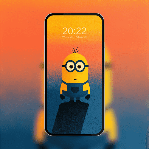 Minimalist Minion Sunset Gradient