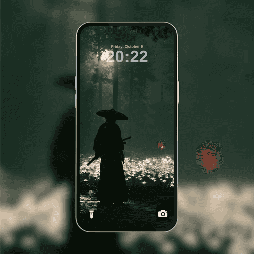 Moonlit Ronin in the White Lily Field