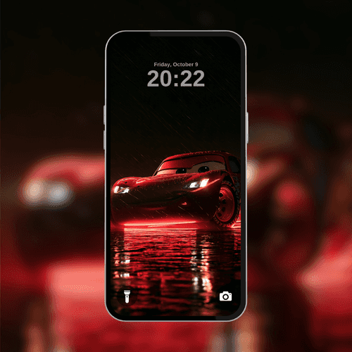 Lightning McQueen Rainy Red Glow