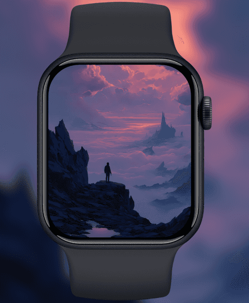 Lone Wanderer Above Pink Clouds