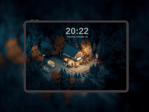 Isometric Forest Night Store
