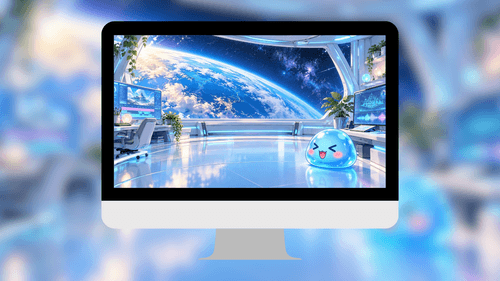 Cute Slime in a Futuristic Space Station