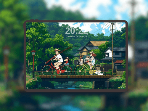 Shin-chan Family Bicycle Ride
