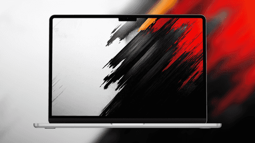 Black and Red Paint Brush Strokes