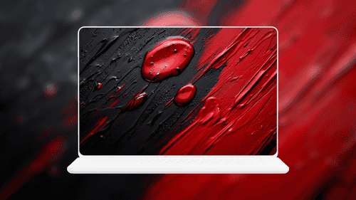 Glossy Red and Black Textured Paint