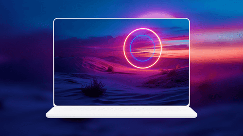 Neon Rings over Desert