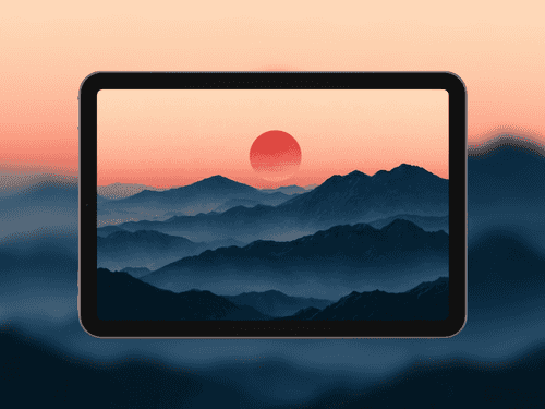 Crimson Sun Over Blue Mountains