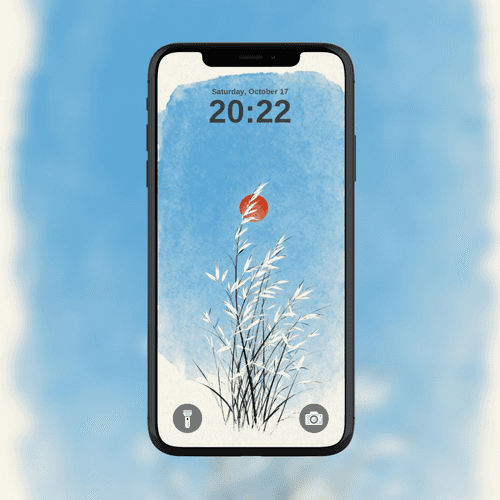 Sumie Red Sun & Reeds