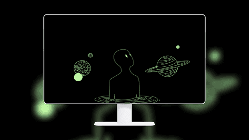 Cosmic Alien Line Art