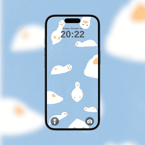 Playful Floating White Ducks