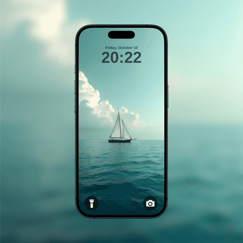 Turquoise Ocean Sailboat