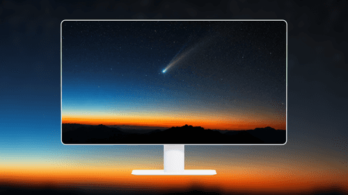 Glowing Comet Over Horizon