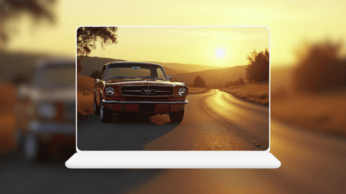 Red Classic Ford Mustang