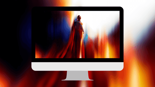 Superman Flying Light Rays