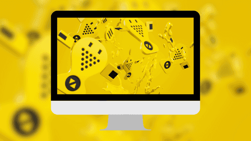 Yellow Abstract Floating Icons