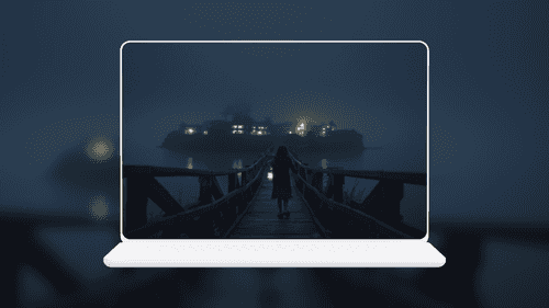 Lonely Girl Carrying Lantern