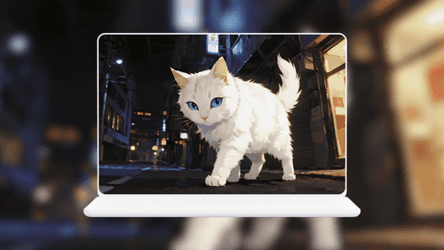 White Cat with Blue Eyes