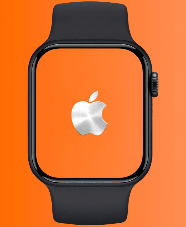metallic-apple-on-orange-gradient