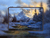 winter mountain river sunset