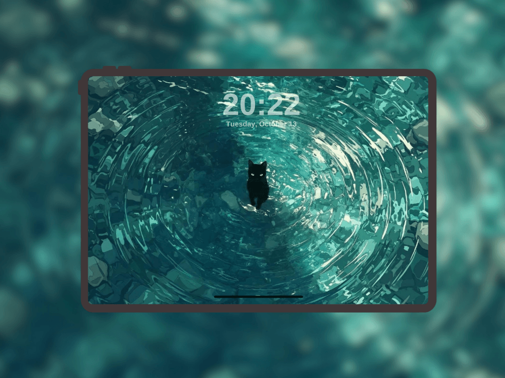 black-cat-in-turquoise-ripples