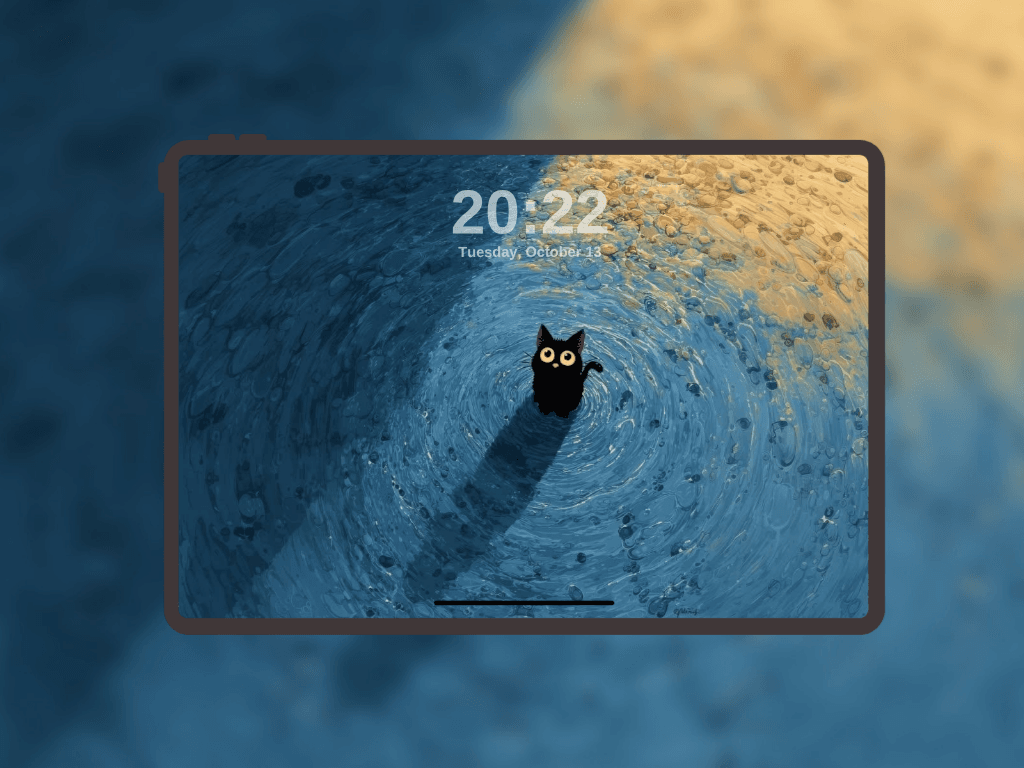 curious-black-cat-water-reflection