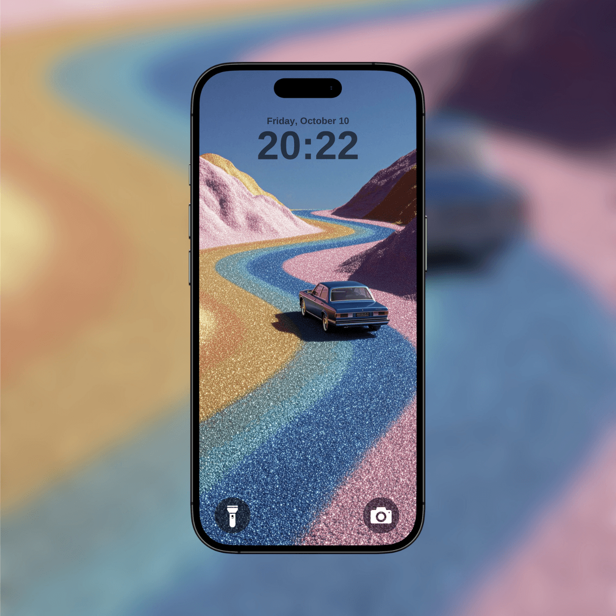 rainbow-glitter-road-and-car